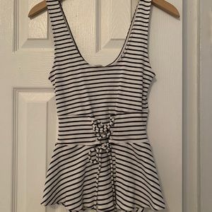 Express Peplum Striped Tank Top
